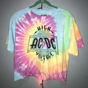 AC/DC High Voltage Tie Dye Vintage Belly Shirt